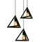 Quickway Imports Modern 3 Bulb Triangle Shapes Ceiling Hanging Light Fixture, Black Chandelier QI004571.TR - alternate 4